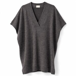 Soma Luxe Poncho Tunic Sweater Heather Gray L